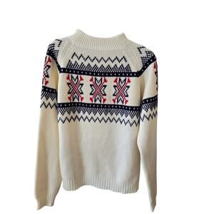 Vintage 70's  J.C. Penny McG Nordic Fair Isle Ski Sweater Pullover Size L